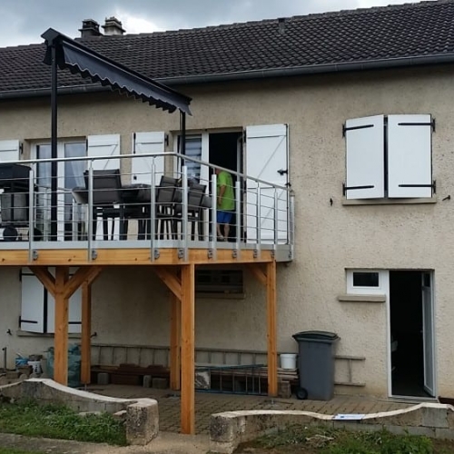 tecnhome-terrasse suspendue - 2.50 m - composite upm - 22m2 - gavisse - moselle - lorraine