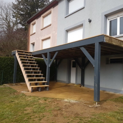 Tecnhome - Terrasse sur pilotis - Bois - Mélèze - 21m² - Fameck - Thionville - Metz - Moselle - Lorraine - Luxembourg