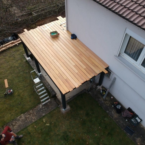 Tecnhome - Terrasse sur pilotis - Bois - Garapa - 17m² - Fameck - Thionville - Metz - Moselle - Lorraine - Luxembourg