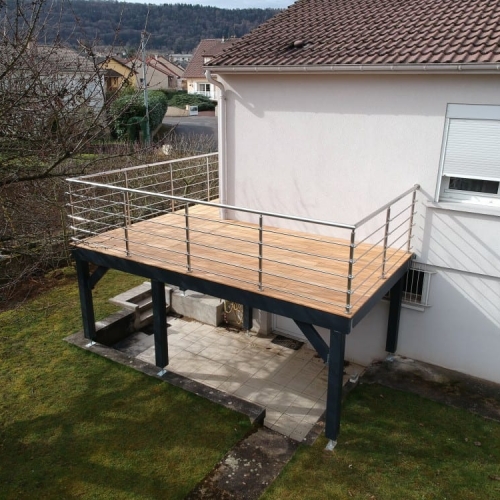 Tecnhome - Terrasse sur pilotis - Bois - Garapa - 17m² - Fameck - Thionville - Metz - Moselle - Lorraine - Luxembourg