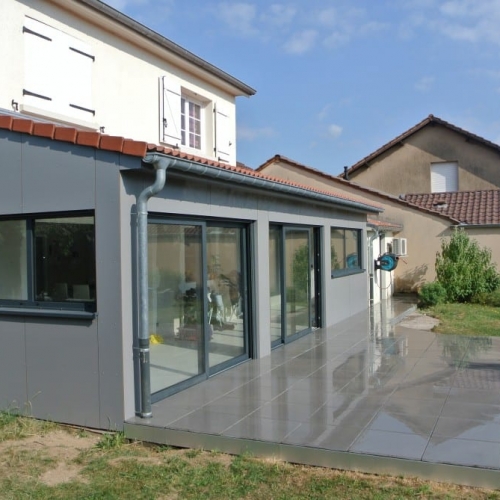 tecnhome-extension bardage composite ossature bois - terrasse gres cerame-40-m2-thionville - moselle-lorraine