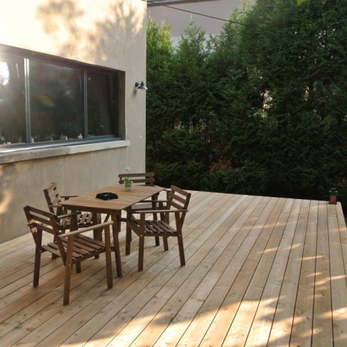 tecnhome-terrasse suspendue - 1.40 m - bois - meleze - 36m2 - le ban saint martin - moselle - lorraine
