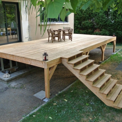 tecnhome-terrasse suspendue - 1.40 m - bois - meleze - 36m2 - le ban saint martin - moselle - lorraine