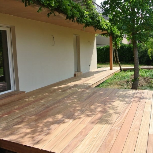 Tecnhome- Terrasse-sur pilotis- Bois Exotique Cumaru - 90m2 - Thionville - Moselle - Lorraine