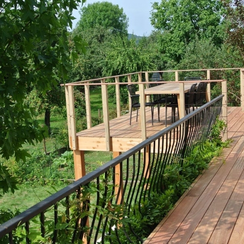 Tecnhome- Terrasse-sur pilotis- Bois Exotique Cumaru - 90m2 - Thionville - Moselle - Lorraine