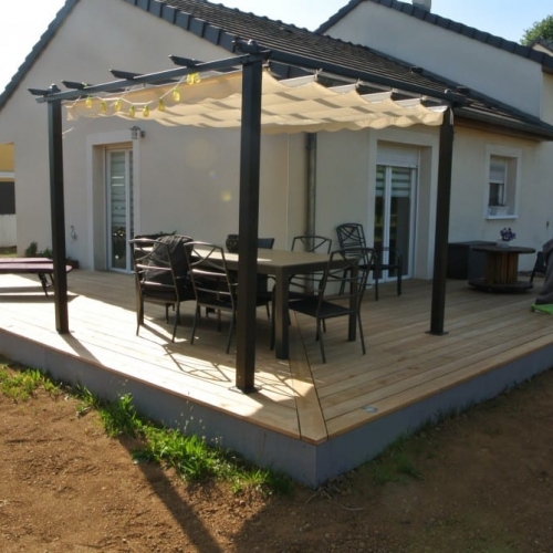 Tecnhome-Terrasse bois - Mélèze - 35 m2 - Florange - Moselle - Lorraine