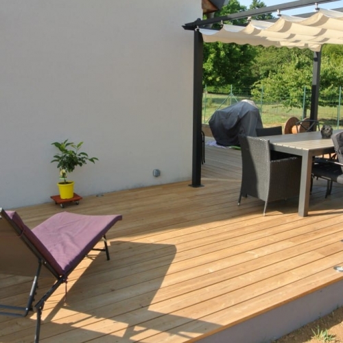 Tecnhome-Terrasse bois - Mélèze - 35 m2 - Florange - Moselle - Lorraine