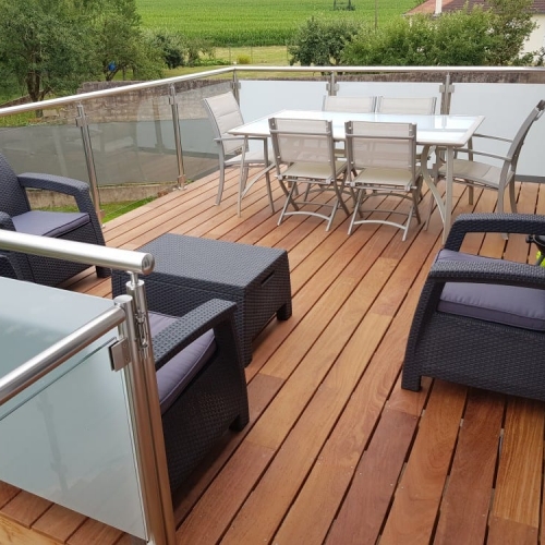 Tecnhome - Terrasse sur pilotis - Bois - Cumaru - 17m² - Montois la montagne - Thionville - Metz - Moselle - Lorraine - Luxembourg