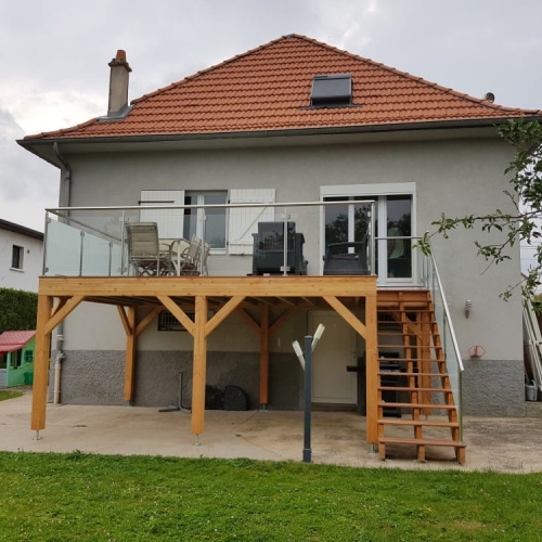 Tecnhome - Terrasse sur pilotis - Bois - Cumaru - 17m² - Montois la montagne - Thionville - Metz - Moselle - Lorraine - Luxembourg