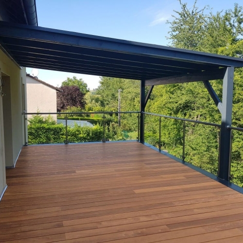 Tecnhome - Terrasse sur pilotis - Bois - Cumaru - 36m² - Volmeranges les mines - Thionville - Metz - Moselle - Lorraine - Luxembourg