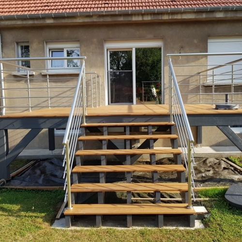 Tecnhome - Terrasse sur pilotis - Bois - IPE -20m² - Talange - Thionville - Metz - Moselle - Lorraine - Luxembourg