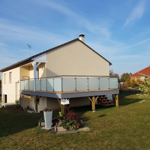 Tecnhome - Terrasse sur pilotis - Bois - Mélèze - 20m² - Mancieulles - Thionville - Metz - Moselle - Lorraine - Luxembourg