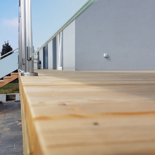 Tecnhome - Terrasse sur pilotis - Bois - Mélèze - Terville - Thionville - Moselle - Lorraine - Luxembourg