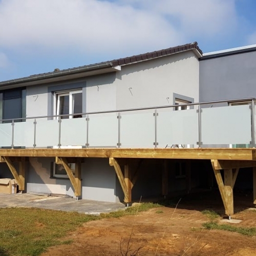 Tecnhome - Terrasse sur pilotis - Bois - Mélèze - Terville - Thionville - Moselle - Lorraine - Luxembourg