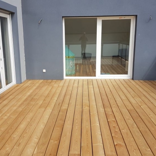 Tecnhome - Terrasse sur pilotis - Bois - Mélèze - Terville - Thionville - Moselle - Lorraine - Luxembourg