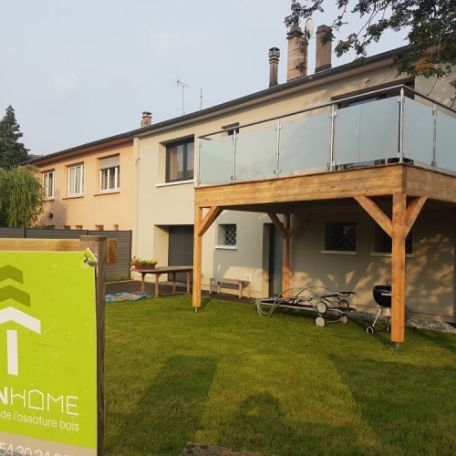 Tecnhome - Terrasse sur pilotis - Bois - Mélèze - Thionville - Moselle - Lorraine - Luxembourg